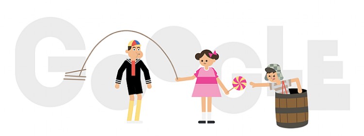 Doodle faz homenagem ao seriado Chaves. Fonte: Google.